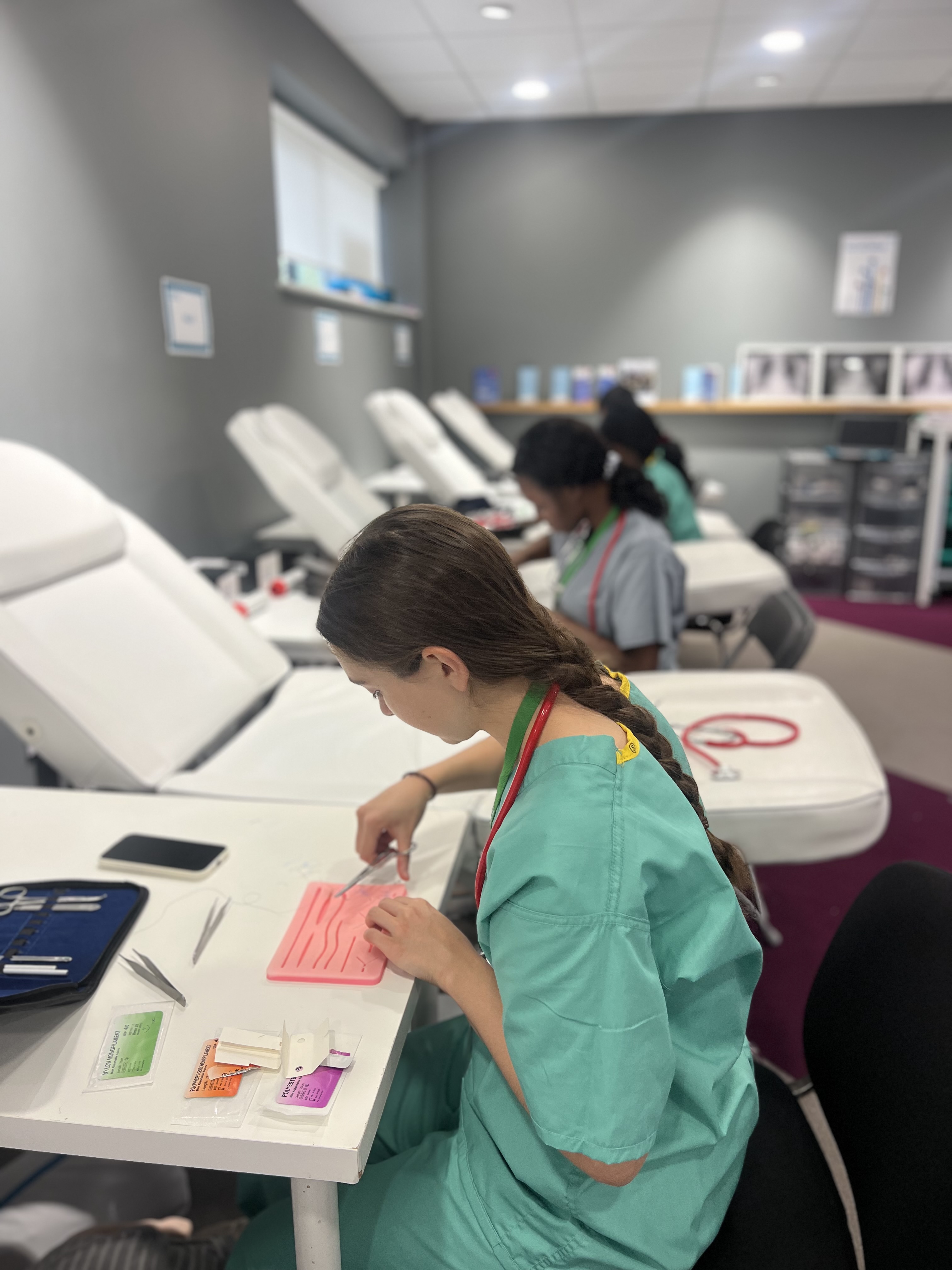 Annabelle Wilson practising clinical skills